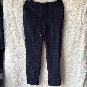 a new day Women's Navy Checkered Ankle Pants